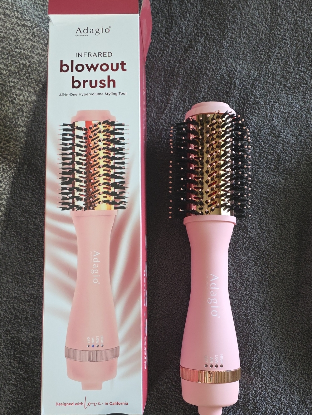 Adagio Pink Infrared Blowout Brush - Volumizing Hot Air Styler